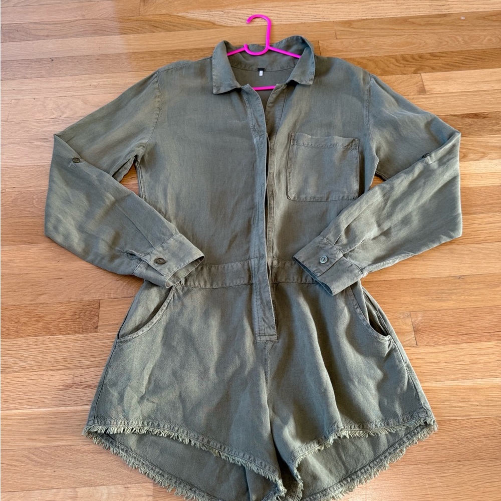 YOUNG FABULOUS & BROKE RIVER ROW EDGE ROMPER IN CADET PIGMENT WASH SIZE SMALL - Picture 6 of 16
